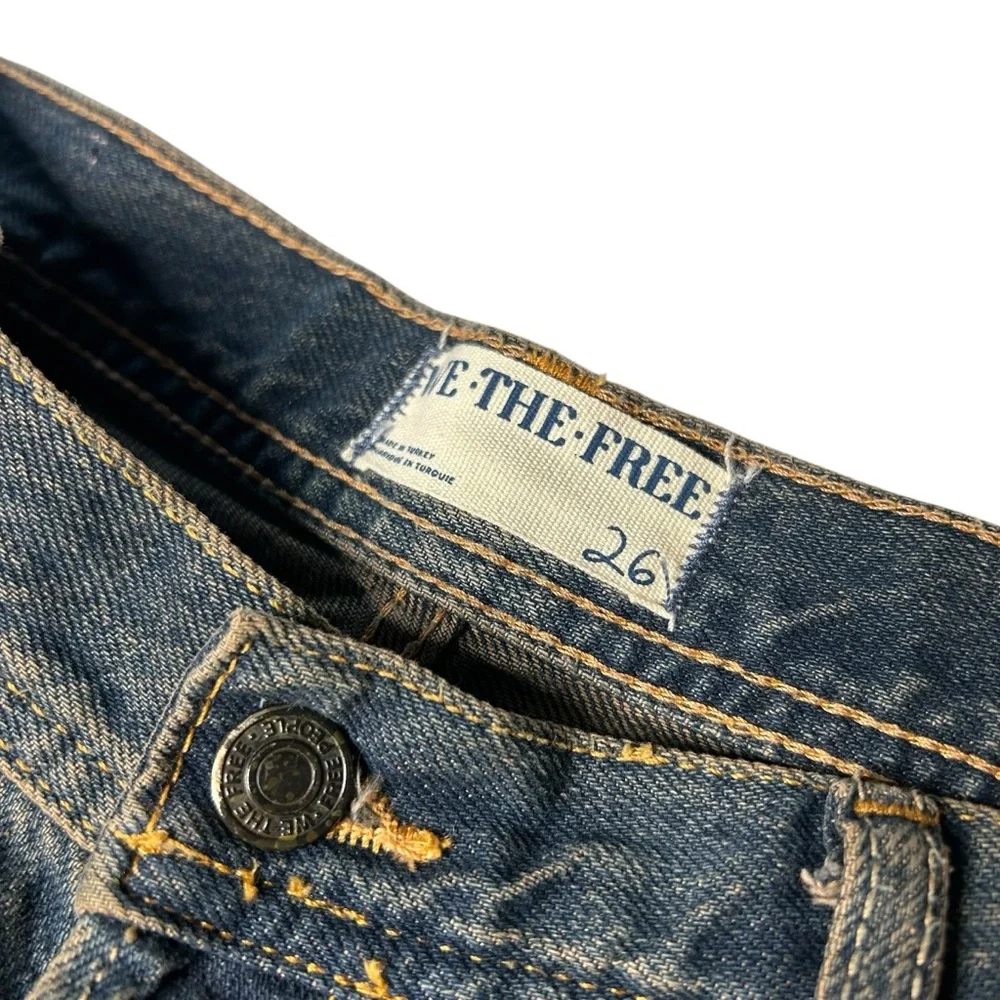 Free People We The Free Maggie Mid-Rise Straight Jeans Back Alley Wash 26